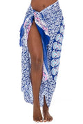 SHU-SHI Sarong Wraps for Women Long Beach Cover ups Pareo Bathing Suit Wrap Skirt Mandala Sarongs Coverup - color: Blue/Pink/Turquoise