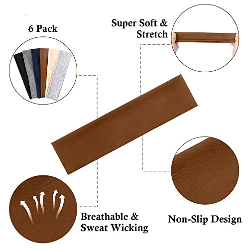 TERSE White Women's Non-Slip Elastic Sweat Hairbands - Soft Fabric Thin Hair Wraps for Short Hair, Workout, Yoga, Running, Sports, Girls - color: Headbands Color-H