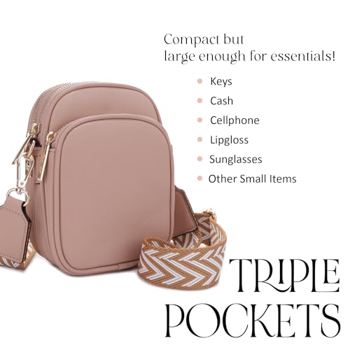 Mali+Lili, Josie Triple Zip Crossbody Bag - color: Nude