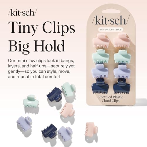 Kitsch Small Hair Clips for Women and Girls – Mini Claw Clips – Hair Accessories – Daily Styling, Recycled, Garden Bouquet | Ideal Gifts for Women – 8pc Set - color: Garden Bouquet