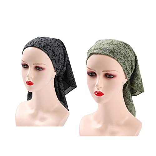 K-Elewon 27.5” Women Medium Square Scarf Head Scarf- 2PCS Neck Scarf Hair Scarf Head Sleeping Wraps Scarfs for Women H07 - color: Se03(2pcs)