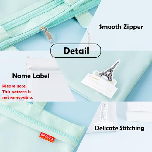 Mesh Zipper Pouch 11x13.7 in, A4 Double Pocket Waterproof File Bag with Handle, Document Storage for School/Travel/Office/Cross Stitch/Puzzle (Green) - color: Green