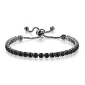 CiNily Adjustable Tennis Bracelets for Women Teen Girls Rainbow Cubic Zirconia Bracelet 14K White Gold Plated Hypoallergenic Slider Bracelet Jewelry Gift - color: Adjustable-Black Gold+Black
