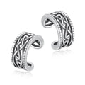 Birthday Gifts 925 Sterling Silver Ear Cuff Non Pierced Fake Cartilage Cuffs Huggie Earrings for Women Girls - Set of 2 - style: Oxidation Celtic