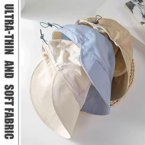 huablo UPF 50+ Womens Sun Hat Wide Brim Sun Hat UV Protection Hiking Fishing Hat Adjustable Head Circumference for Easy Carry - color: Beige