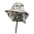 Tirrinia Wide Brim Sun Hat with Neck Flap for Men & Women, Breathable Hiking Fishing Safari Hat, Outdoor UV Protection Cap - color: Digital Gray