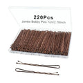 YINGFENG 220pcs 2.76 Inch Large Brown Bobby Pins for Women, Jumbo Long Pins with Box, Reusable Non Slip Big Pins Great For Thick Hair - color: Brown（2.76inch）