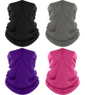 ROXUN 4 Pack Neck Gaiter, Cooling Breathable Face Mask UV Protection Scarf Hiking Bandana for Men/Women - color: Black+gray+purple+pink