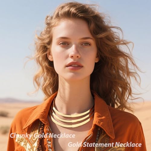 choice of all Chunky Gold Necklace Statement Necklace for Women Punk Chain Thick Gold Choker Jewelry Trendy Birthday Gifts - color: F:chunky necklace