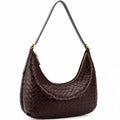 Shoulder Bag Handbag for Women Crossbody Tote Bags Woven Purse Clutch Women's Medium Underarm Hobo With Pocket Large - color: Deep Purple