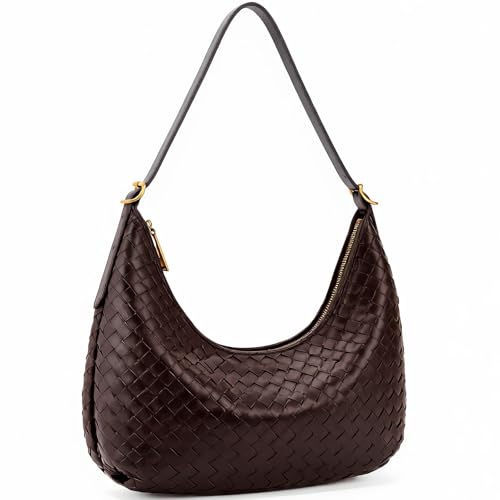 Shoulder Bag Handbag for Women Crossbody Tote Bags Woven Purse Clutch Women's Medium Underarm Hobo With Pocket Large - color: Deep Purple
