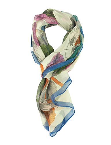 PANTONIGHT Long Chiffon Fashion Scarf Lightweight Chiffon Sheer for women - color: Flower 730