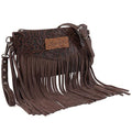 Wrangler Crossbody Small Purse for Women Wristlet Fringe Bag Western Purse - color: Angel Coffee