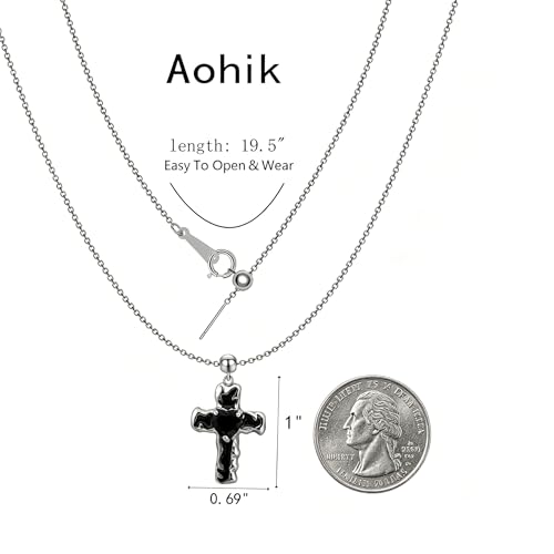 14K Gold Plated Cross Pendant Necklaces for Women Trendy, Dainty Choker CZ Cross Necklace Non Tarnish,Simple Tiny Cross Necklace for Jewelry Gifts - style: Heart-Platinum