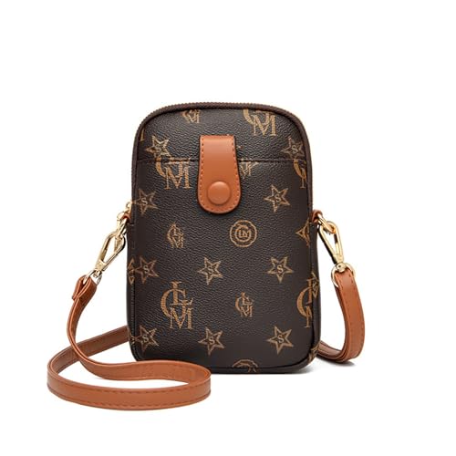myfriday Vintage Crossbody Phone Bag for Women, Small PU Leather Shoulder Purse and Handbag - color: B-star Brown