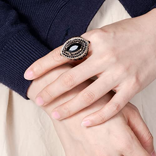 Women Ring - 32mm Turkish Style Gemstone Women Jewelry J0769 - color: Black