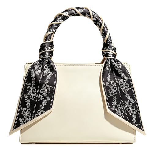Sumolux Head Hair Scarf for Women Neck Purse Bag Handbags Scarf Like Silk - color: Black Khaki Flower