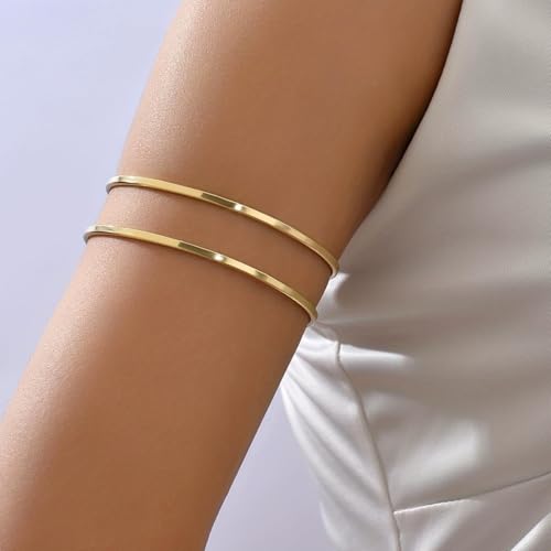 Frodete Arm Cuff Bracelet for Women Gold Upper Arm Jewelry Bangle Cuff Bracelets Starfish Shell Beach Jewelry Trendy Stuff Gifts - color: C1:arm cuff