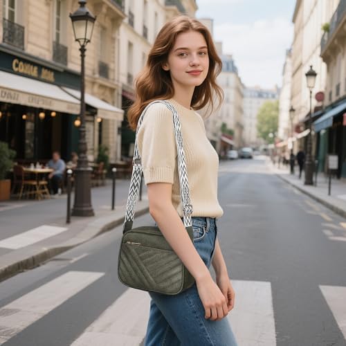 TANTOMI Small Crossbody Bags for Women Trendy, Cell Phone Purses Wallet with 4 Card Slots, Small Purses with Adjustable Strap - color: Dark Green