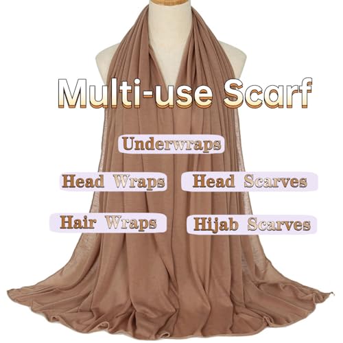 Head Wraps for Black Women, Breathable Headwrap Soft Long Hair Wraps Wide Headscarves for Locs Braids - color: Camel