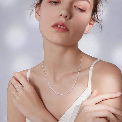 Gacimy 925 Sterling Silver Rope Chain for Women Men, 1.2mm 1.5mm 1.8mm Width 16 18 20 22 24 Inches Length - size: 18 Inches, style: 1.8MM-Width