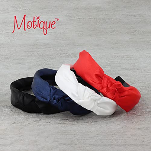 Satin Knot Headband for Women (Black) - color: Black
