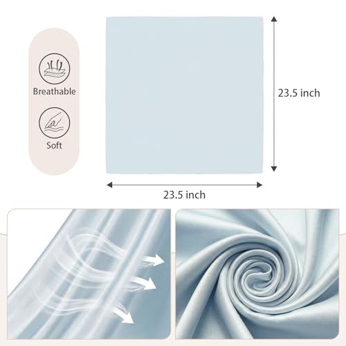 American Trends Women Silk Feeling Scarf Satin Head Scarves Square Wrap Neck Scarf Lightweight Silk Like Bandana - color: 13 Light Grey