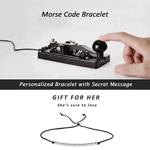 KGBNCIE Inspirational Gifts for Women, Morse Code Funny Gifts Bracelets for Women, S925 Sterling Silver Morse Code Bracelets Friend Gifts - style: 19 Brother & Sister