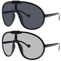 Dollger Oversized One Piece Sunglasses For Women Fashion Men Wrap Around UV400 Shield Goggles - color: 2 Packs: Black+grey