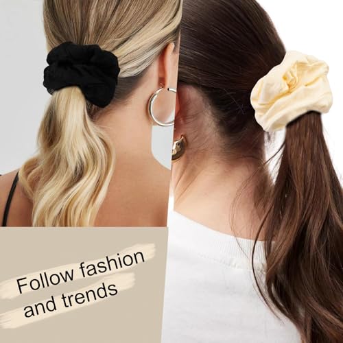 6 Pack Hair Scrunchies for Women - Hair Ties No Damage Both for Thick Hair or Thin Hair Curl Hair No Crease Scrunchies Ponytail Holder No Hurt Your Hair - color: Light Blue
