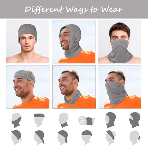 Geyoga 6 Pieces Summer UV Protection Cooling Neck Gaiter Face Clothing Neck Gaiter Mask Scarf Sunscreen Breathable Bandana - color: Neutrals