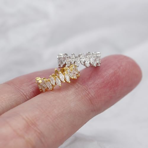 Rhinestone Ear Cuff for Women, Silver Ear Cuff Non Piercing, Fake Ear Cuffs, Sterling Silver Cuff Earrings