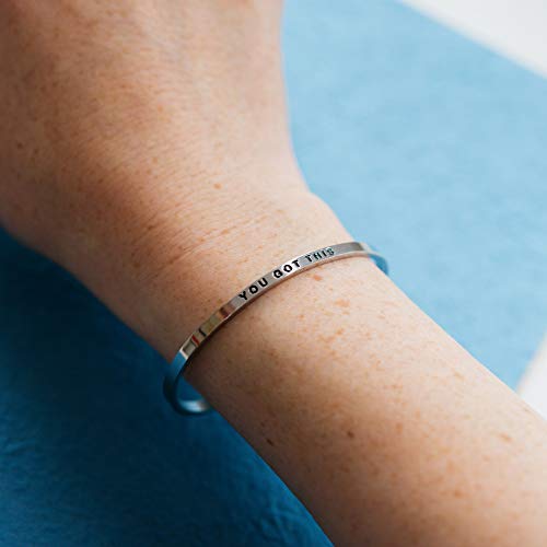 MantraBand - Mantra Band Bracelet - Gold color - Inspirational Engraved Adjustable Cuff - Gifts for Women, Sisters, Friends, Family - style: YOU GOT THIS