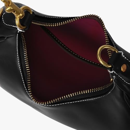 JQWSVE Small Top Handle Bags for Women Mini Purses Cute Ladies Handbags Crescent Mini Crossbody Bags with Cherry - color: B02-large-black
