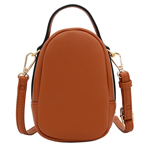 FashionPuzzle Two Compartment Mini Crossbody Bag | Two Compartment - color: Tan