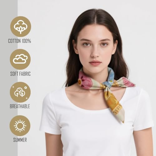 Large Cotton Bandana Lightweight Head Hair Scarf Headbands Wraps Cover Handkerchiefs for Women Men 25 x 25 inch - color: Rt26