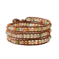 Artilady Leather Wrap Bracelets for Women - Pearl Bracelets Handmade Clasp Bangle Bracelet with Beads Jewelry Gift for Women and Mother - style: Green bead