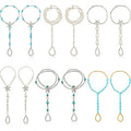 Hicarer 12 Pieces Feet Jewelry Barefoot Sandals Toe Rings Foot Chains Starfish Faux Pearls Elastic Beaded Turquoise Anklet Chains Jewelry with Rhinestone Ring for Women Wedding Beach Wearing