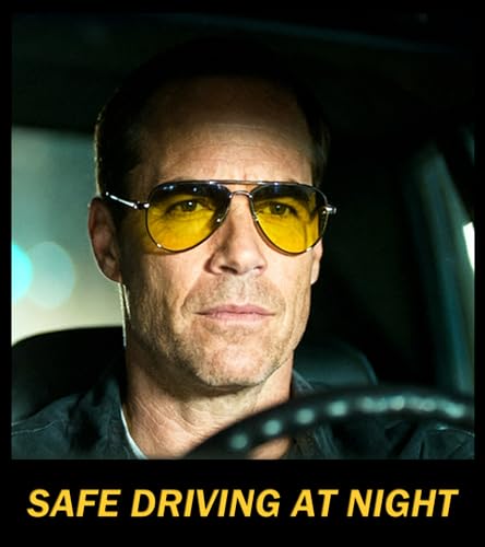 JOOX Polarized Aviator Sunglasses for Women Men, UV400 Protection Lens and Lightweight Metal Pilot Frame JX2775 - color: Gunmetal/Night Vision Yellow