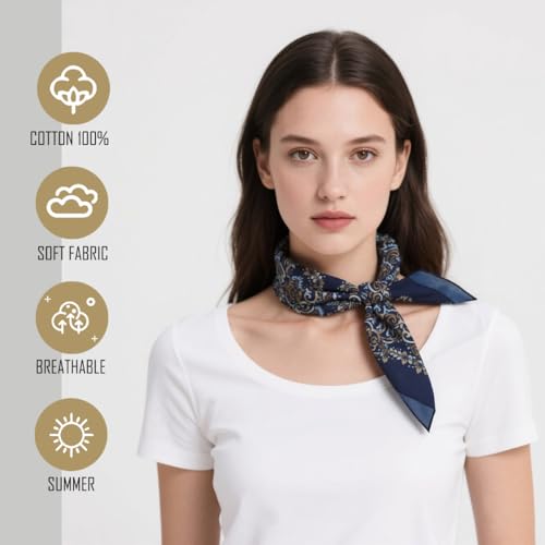 Large Cotton Bandana Lightweight Head Hair Scarf Headbands Wraps Cover Handkerchiefs for Women Men 25 x 25 inch - color: Rt08