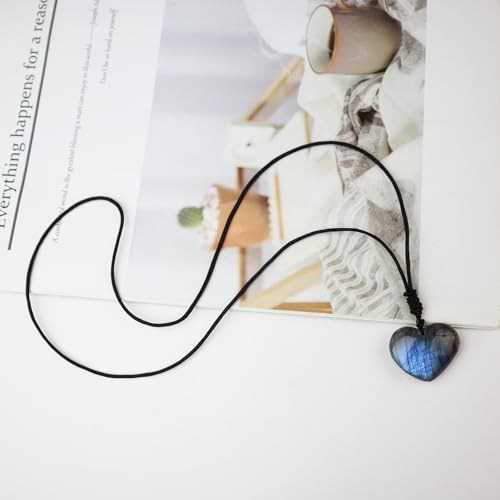 Obsidian Tree of Life Necklaces Orgonite Healing Crystal Stone Pendant Necklace for Spiritual Healing and Meditation Energy Talisman Sacred for Men Women - color: Heart-Shaped