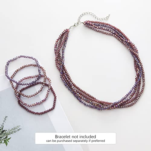 Noessla Beaded Statement Necklaces for Women Layered Chunky Bead Necklace Fashion Costume Jewelry Gifts for Mom - color: 029-Purple