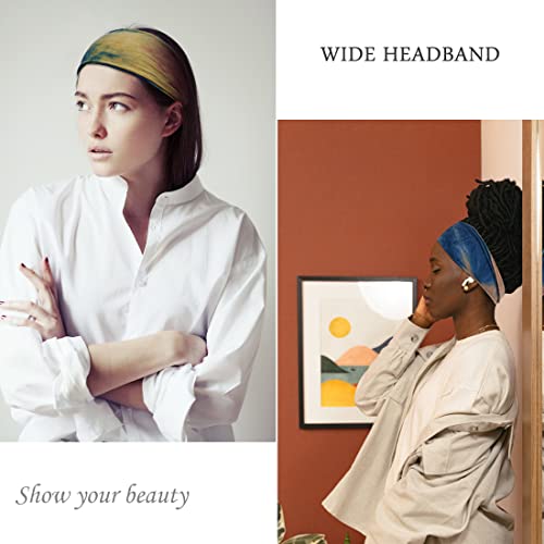 YONUF Headbands For Women Workout Wide Headband Yoga Head Bands For Women's Hair Accessories Fashion Band Tie Dye 6 Pack - color: Tie dye 2