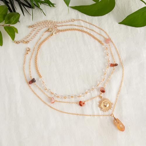 Layered Boho Necklaces for Women Gold Coin Pendant Necklaces Stackable Turquoise Choker Necklace for Women Western Jewelry - style: Style 7