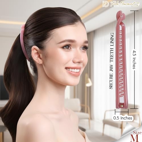 RC ROCHE 6 Pcs Banana Hair Clip Thin Hair Fine Ponytail Maker No Slip Small Claw for Women Secure Grip Jaw Clamp Cute Strong, Medium Cherry Blossom Kiss Collection - color: (Medium) Cherry Blossom