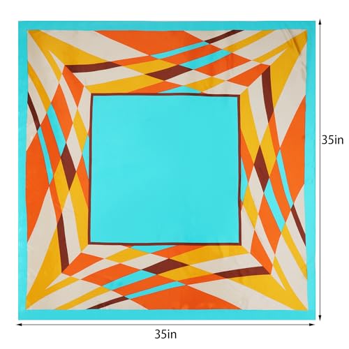 Pistha Head Scarf Bandana for Women, Satin Scarf for Hair, Large Square Silk Bandana Headscarf for Women and Men 35 Inch - style: Assorted D