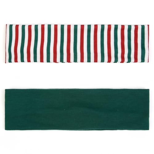TERSE Headbands for Women Short Hair Striped Headbands Non Slip Elastic Sweat Hairbands Soft Fabric Hairbands Workout Yoga Running Sport Hair Accessories - color: Headbands Color-Xmas Set 3