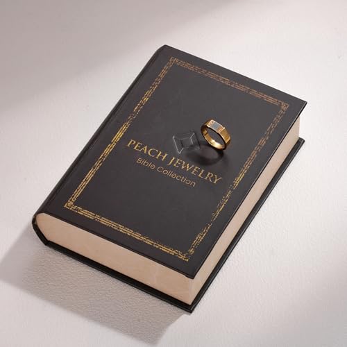 Gold Christian Ring for Women with Nano Bible Chip – Entire New Testament Inside – Elegant, Inspirational Gift for Her, Faith Jewelry for Any Occasion - style: Classic