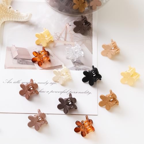 Mini Flower Hair Clips 100Pcs, Small Hair Clips Mini Claw Clips Cute Jaw Clips Hair Pins Hair Barrettes Hair Accessories for Women Girls Kids Teens - color: Neutral