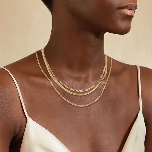XIXINI Layered Necklaces for Women, Dainty Gold Necklace Stack 14k Gold Plated Layering Beads Choker Pendant Necklace Set Simple Statement Gold Necklaces for Women Trendy Fashion Gold Jewelry Sets - color: set5-Gold